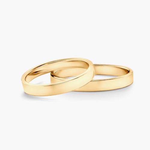 Obrączki ślubne: złote, płaskie, 3 mm